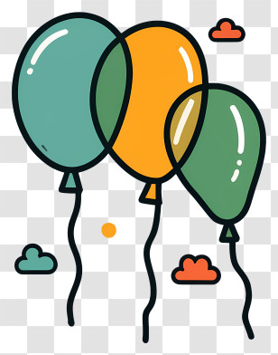 Balloons - Colorful Party Balloons Transparent PNG