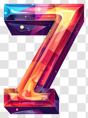 Number 7 - Colorful Number 7 Design Transparent PNG