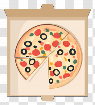 Pizza Box - Pizza Box With Fresh Slices Transparent PNG