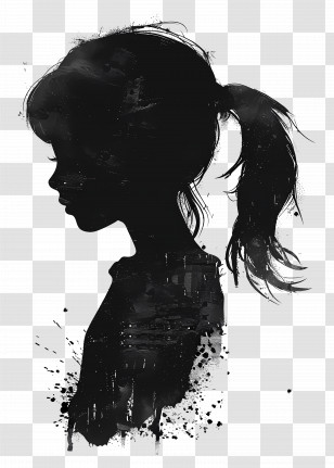 Girl Silhouette - Silhouette Art Of A Girl Transparent PNG
