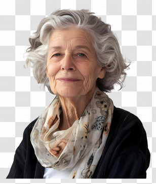Old Woman - Elegant Elderly Woman Portrait Transparent PNG