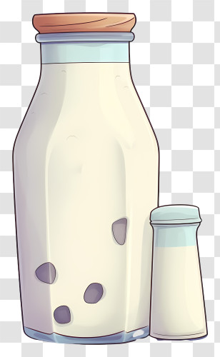 Glass Jar Of Milk - Cartoon Milk Bottles In Two Variations Transparent PNG