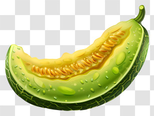 Bitter Melon - Juicy Melon Slice Transparent PNG