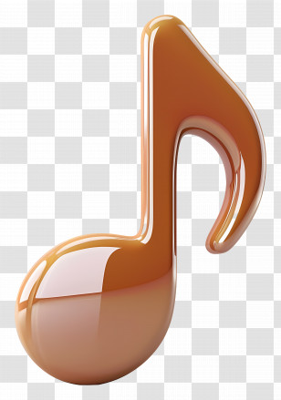 World Music Day - Glossy Brown Music Note Symbol Transparent PNG