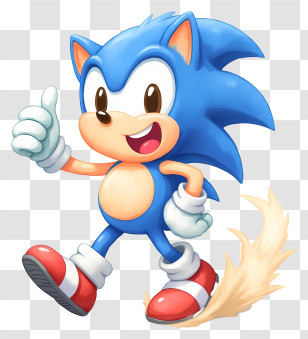 Sonic The Hedgehog - Blue Cartoon Hedgehog Mascot Transparent PNG