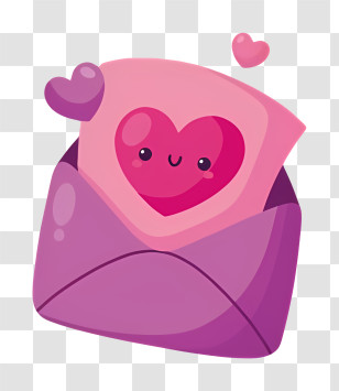 Email Heart - Cute Love Letter With Adorable Heart Transparent PNG