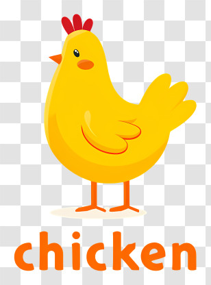 Chicken Logo - Cute Yellow Chicken Illustration Transparent PNG