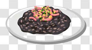 Thai Food - Gourmet Black Risotto With Seafood Transparent PNG
