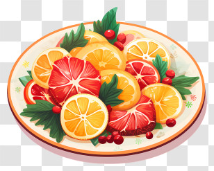 Christmas Dish - Colorful Fruit Plate Transparent PNG