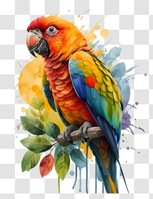 Bird Parrot - Bright Watercolor Illustration Of A Parrot Transparent PNG