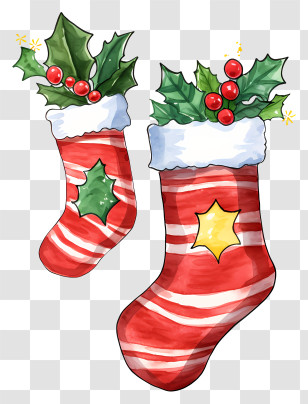 Christmas Socks - Festive Christmas Stockings Transparent PNG