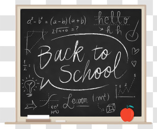 Back To School Chalkboard - Back To School Blackboard Transparent PNG