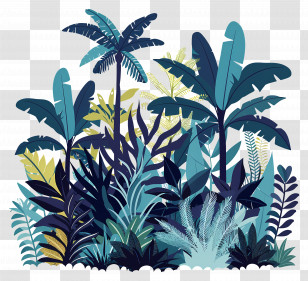 Jungle - Lush Tropical Jungle Scene Illustration Transparent PNG