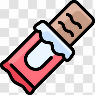 Protein Bar - Cartoon Chocolate Bar With Wrapper Transparent PNG