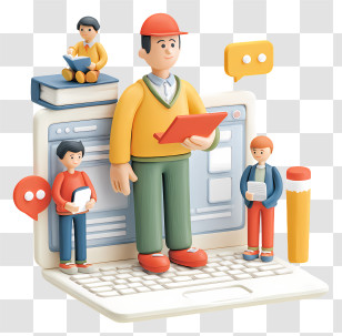 Online Education - Online Education With Teacher And Students Transparent PNG