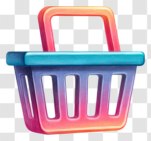 Gradient Shopping Basket Icon - Vibrant Shopping Basket Icon Transparent PNG