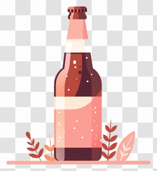 Beer - Beer Bottle With Bubbles Transparent PNG