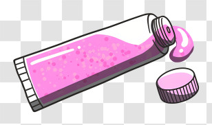 Lip Gloss - Pink Cosmetic Tube Transparent PNG