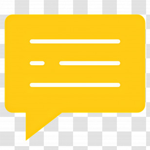 Chat Box - Bright Yellow Speech Bubble Transparent PNG