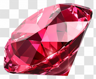 Diamond Ruby - Red Gemstone With Sparkle Transparent PNG
