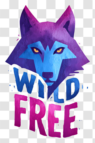 Wild Free - Wild And Free Purple Wolf Transparent PNG