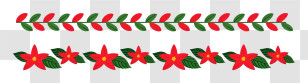 Flower Arrangement - Red Flower Garland With Green Leaves Transparent PNG