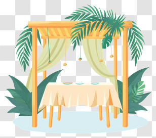 Sukkot - Decorated Outdoor Table Transparent PNG