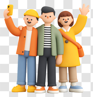 Man Taking Selfie With Friends - Group Of Friends Taking A Selfie Transparent PNG