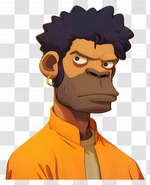 Cartoon Ape - Serious Cartoon Character With Artistic Style Transparent PNG
