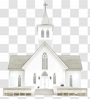 Wedding Church - White Church With Steeple Transparent PNG