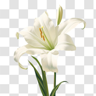 Lily
 - Elegant White Lily Flower Blossom Transparent PNG