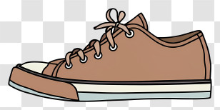 Leather Shoe - Brown Lace-up Canvas Shoe Illustration Transparent PNG