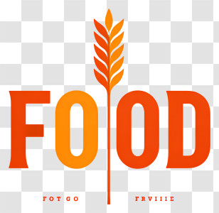 Food Logo - FOOD Logo With Wheat Transparent PNG