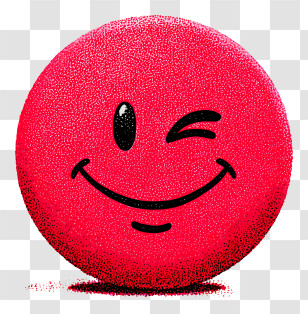 Winking Face Emoji - Winking Red Smiley Face Transparent PNG