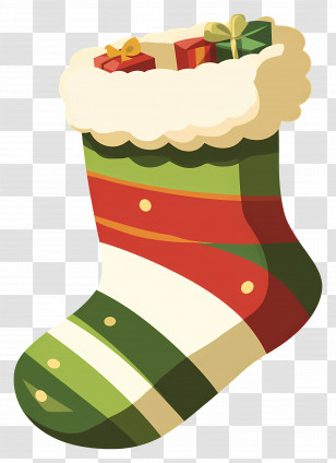 Christmas Socks - Christmas Stocking With Colorful Gifts Transparent PNG