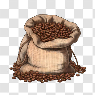 Coffee Beans - Bag Of Coffee Beans Illustration Transparent PNG