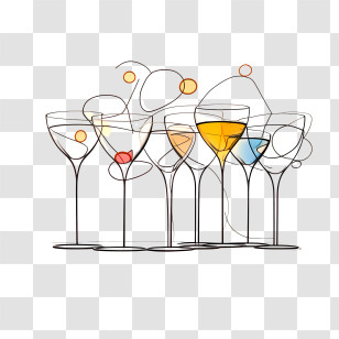 Champagne Glass - Wine Glasses With Drinks Transparent PNG