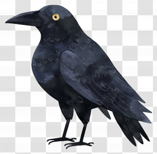 Cartoon Raven - Black Crow Illustration Artwork Transparent PNG
