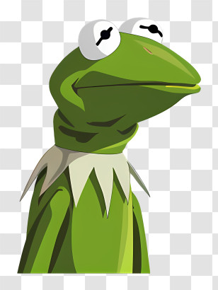Kermit The Frog - Green Cartoon Frog With White Collar Transparent PNG