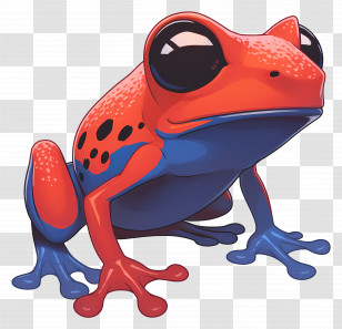 Poison Dart Frog - Orange Frog With Big Eyes Illustration Transparent PNG