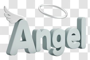 Angel Logo - 3D Angel Text With Halo Transparent PNG