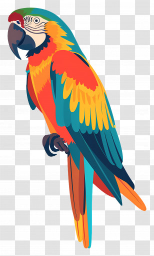 Macaw - Colorful Macaw Parrot Illustration Transparent PNG