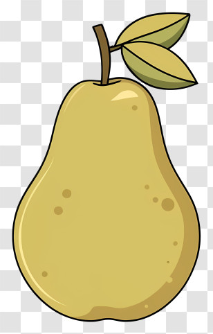 Ripe Pear - Yellow Pear Illustration In Cartoon Style Transparent PNG