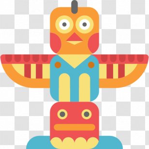 Totem Indigenous Peoples Of The Americas Clip Art - Orange Transparent PNG
