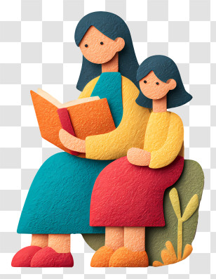 Mother Reading Book To Child - Mother And Child Reading Outdoors Transparent PNG