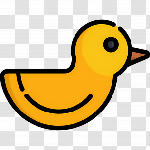 Cartoon Duck - Cute Yellow Rubber Duck Icon Transparent PNG