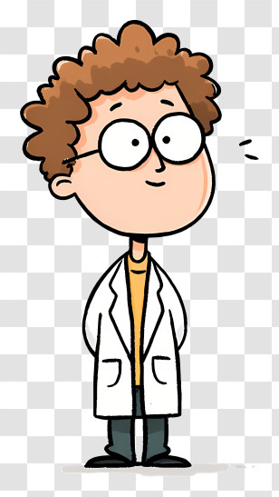 Cartoon Scientist - Cartoon Scientist With Lab Coat Transparent PNG
