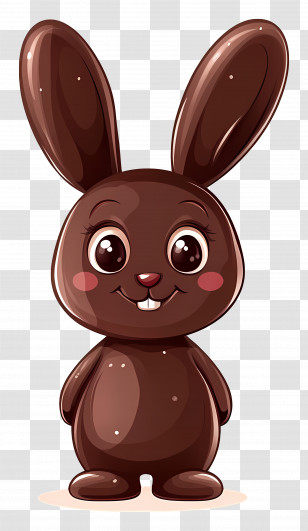Cartoon Chocolate Bunny - Chocolate Bunny For Easter Transparent PNG