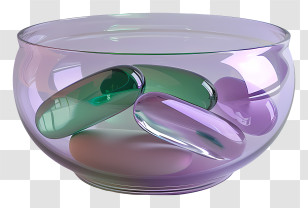 Medicine Tablet - Colorful Capsules In Glass Bowl Transparent PNG
