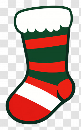Christmas Socks - Striped Christmas Stocking Transparent PNG